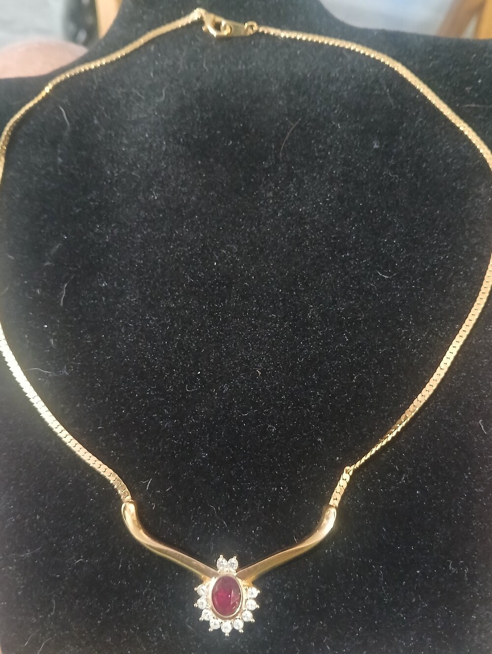 Vintage Roman 14K GF Ruby Necklace